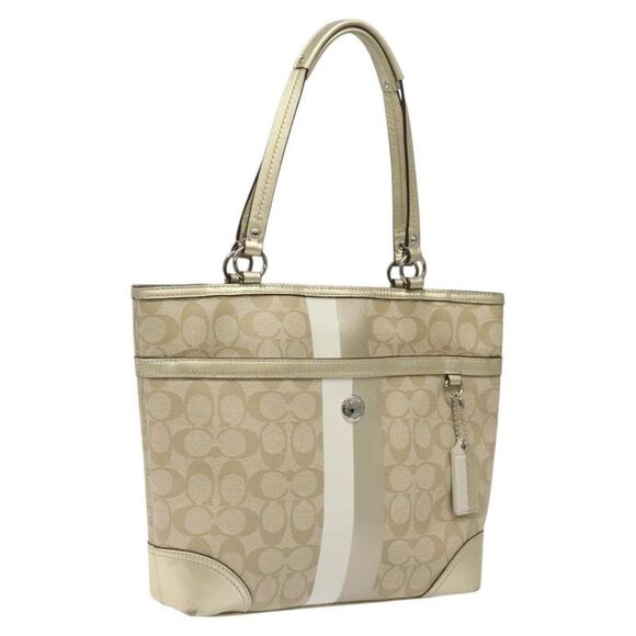 coach Handbags - Pre Loved coach Women Gold Tone Tote Bags